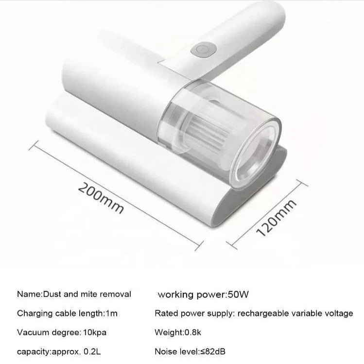 Handheld Bed Vacuum Cleaner with UV Light and Cordless Operation