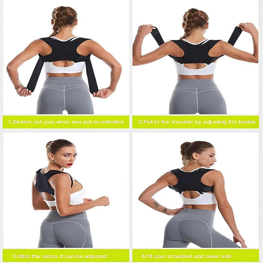 Adjustable Shoulder Strap Back Brace for Posture and Spine Support