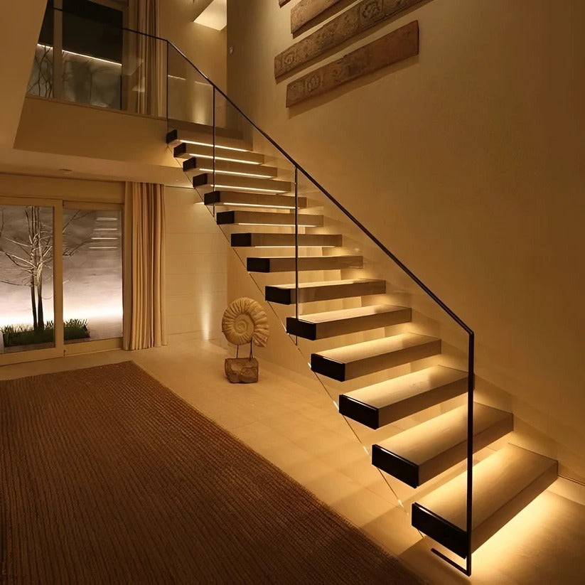Motion-Triggered LED Strip with Warm Glow for Indoor Ambiance