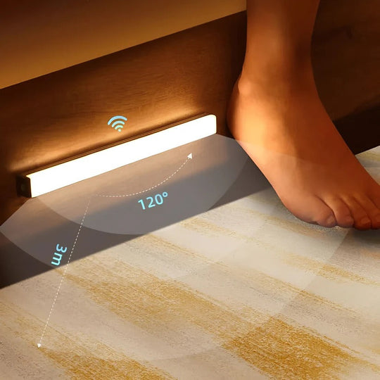 Motion-Triggered LED Strip with Warm Glow for Indoor Ambiance