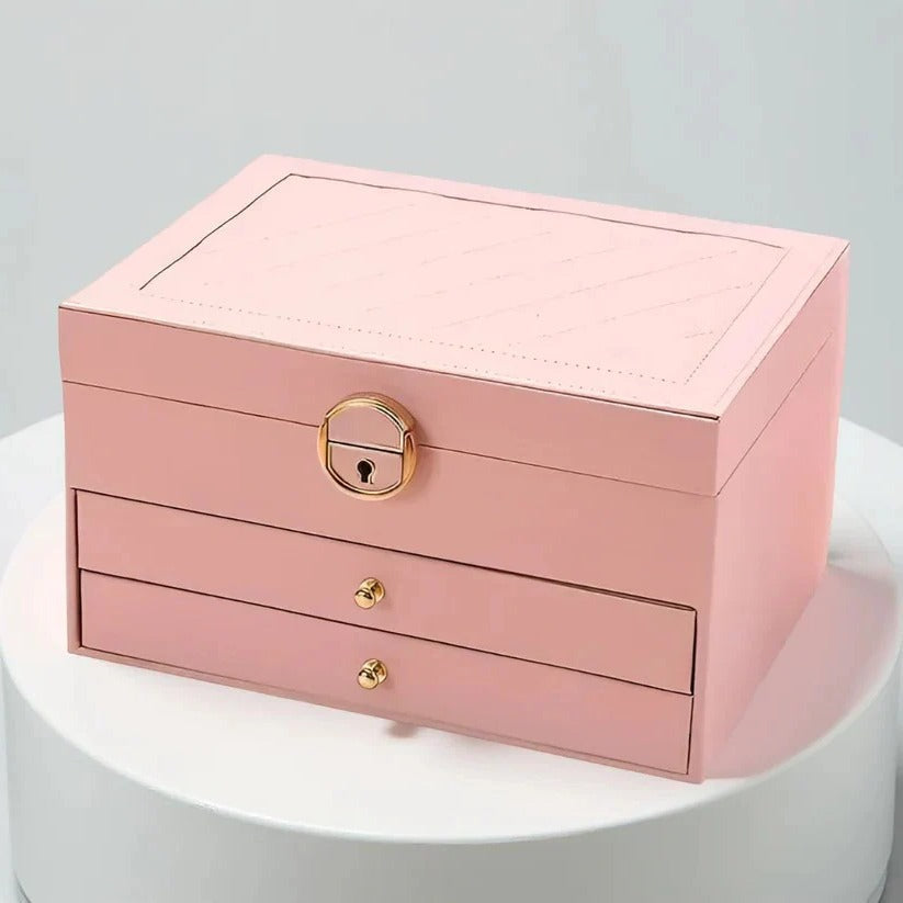 Tiered Jewellery Display Box with Multi Compartment Storage Design