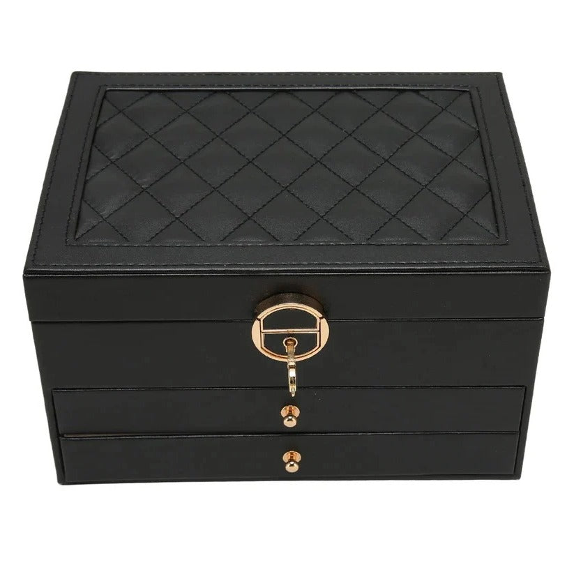 Tiered Jewellery Display Box with Multi Compartment Storage Design
