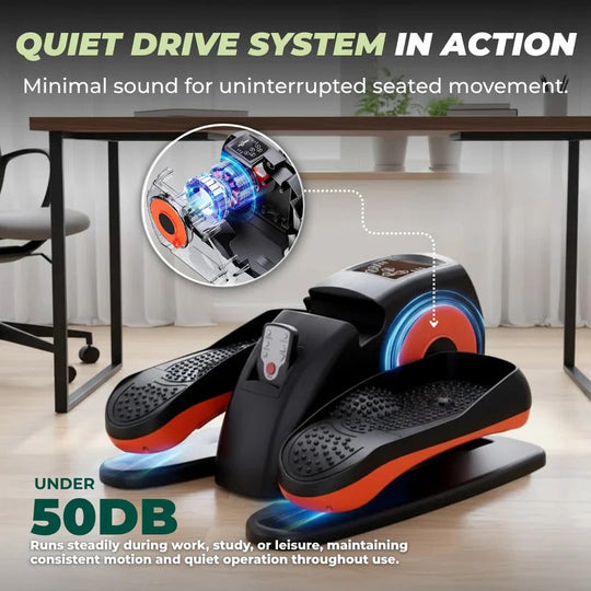 Compact Under Desk Pedal Exerciser with LCD Screen and Remote Control