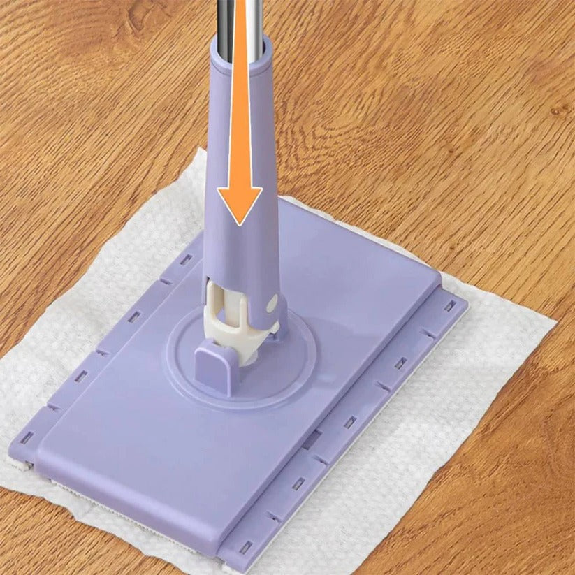 Spin Head Flat Floor Mop with 360 Degree Swivel Cleaning Base