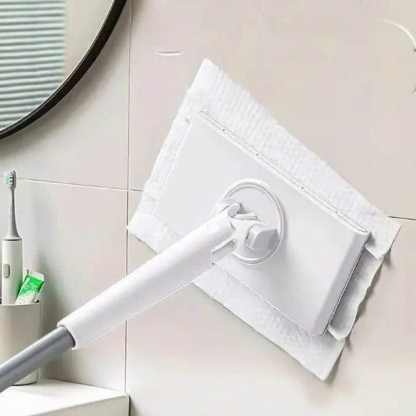 Spin Head Flat Floor Mop with 360 Degree Swivel Cleaning Base