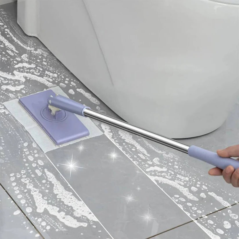 Spin Head Flat Floor Mop with 360 Degree Swivel Cleaning Base
