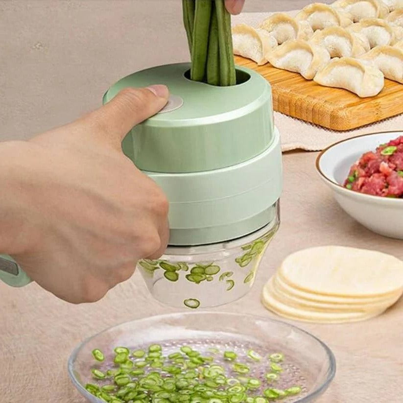 Motorised Vegetable Dicer and Chopper with One Button Control and Prep Blades