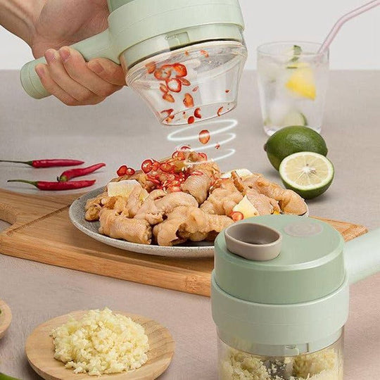Motorised Vegetable Dicer and Chopper with One Button Control and Prep Blades
