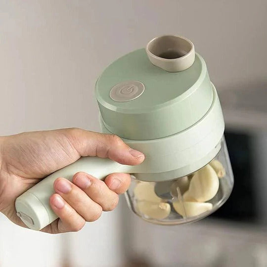 Motorised Vegetable Dicer and Chopper with One Button Control and Prep Blades