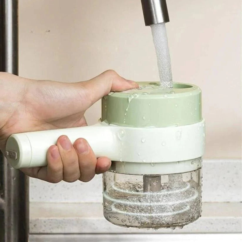 Motorised Vegetable Dicer and Chopper with One Button Control and Prep Blades