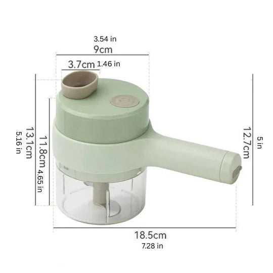 Motorised Vegetable Dicer and Chopper with One Button Control and Prep Blades