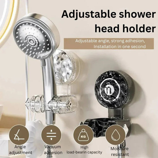 Suction Cup Shower Head Bracket with Adjustable Angle Mount