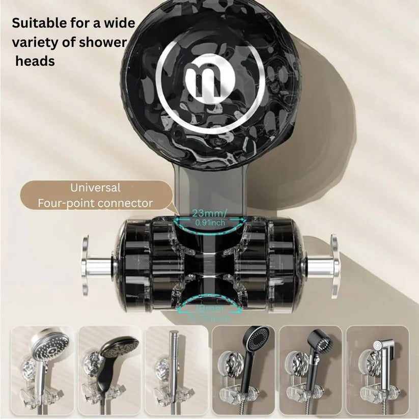 Suction Cup Shower Head Bracket with Adjustable Angle Mount