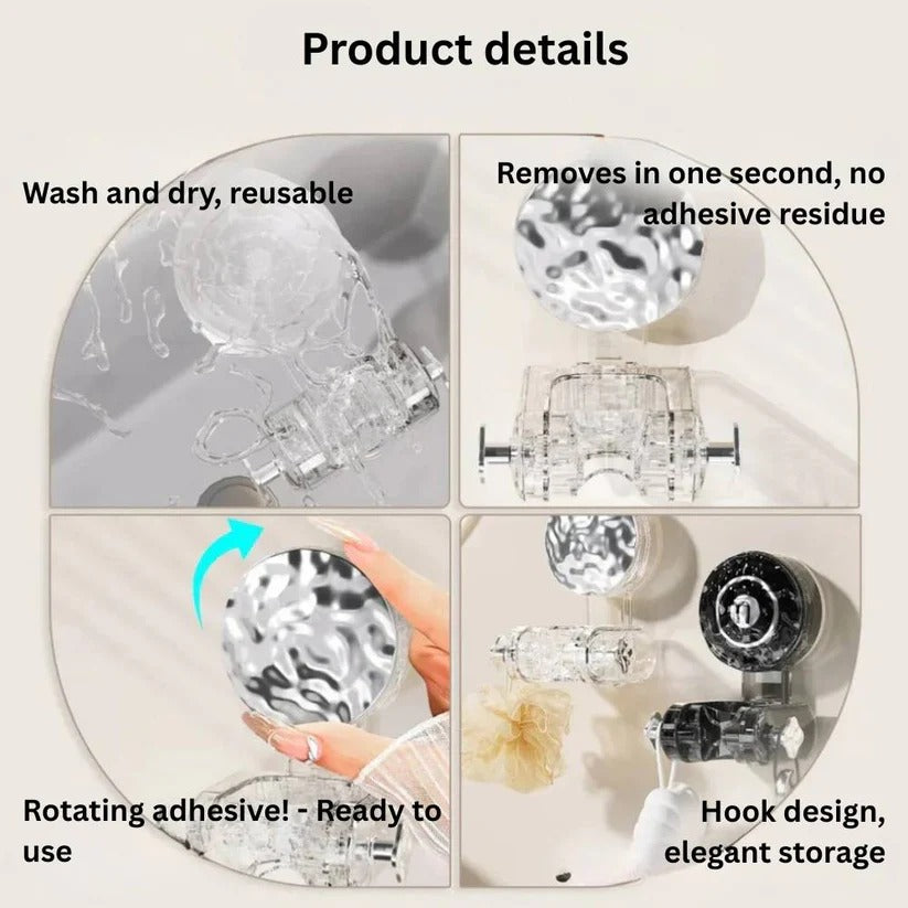 Suction Cup Shower Head Bracket with Adjustable Angle Mount