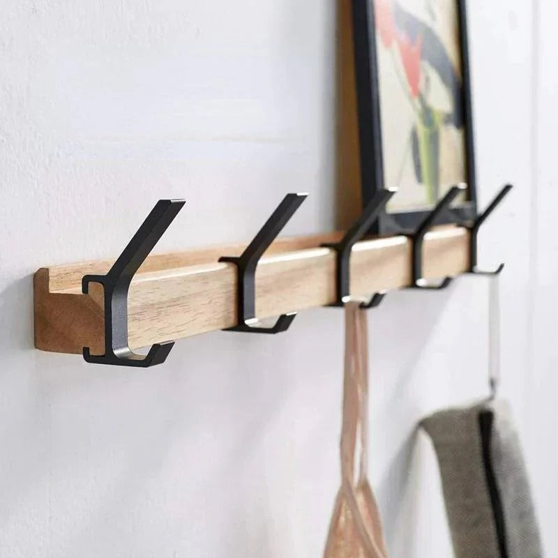 Wall Mounted Coat Rack with 5 Adjustable Double Hooks