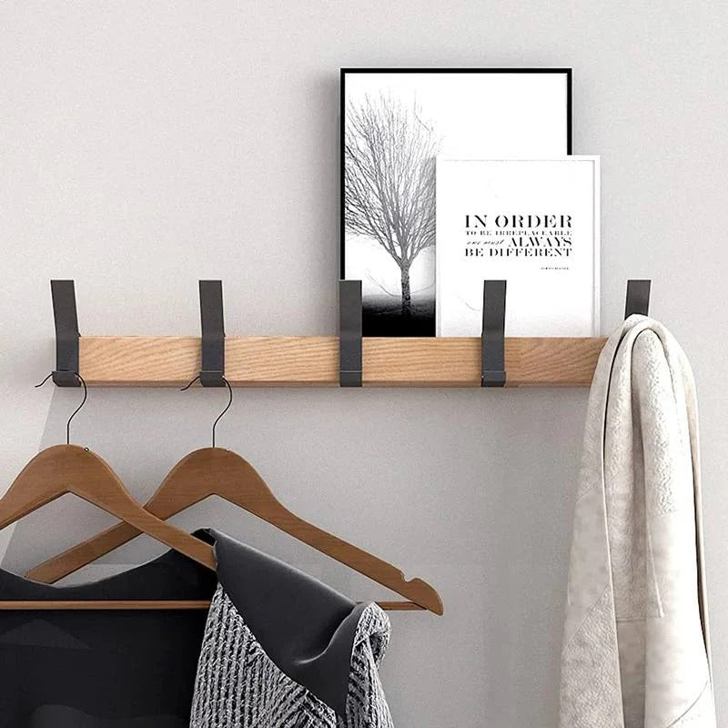 Wall Mounted Coat Rack with 5 Adjustable Double Hooks
