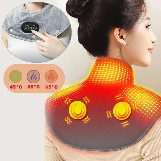 Electric Neck and Shoulder Heating Wrap with 3 Level Temperature Control and Auto Timer