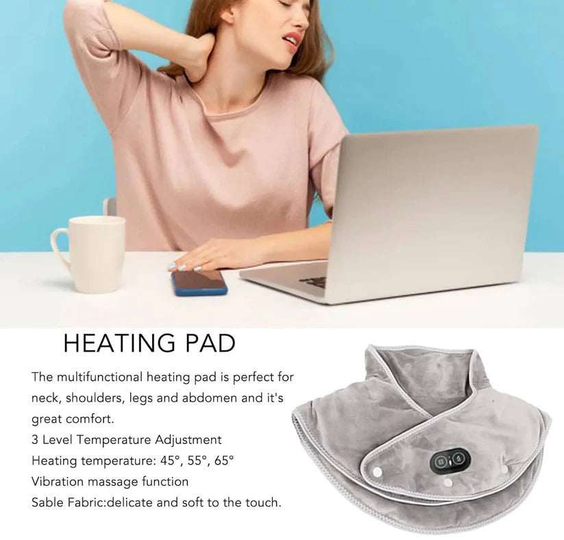 Electric Neck and Shoulder Heating Wrap with 3 Level Temperature Control and Auto Timer