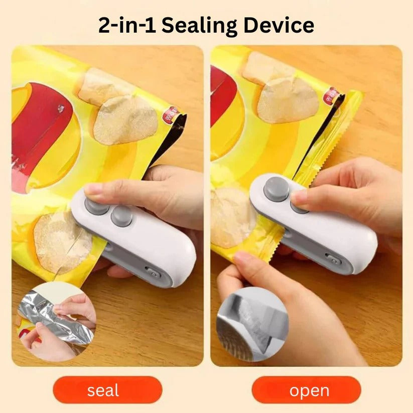 Portable Dual Function Bag Sealer and Cutter for Food Preservation Support