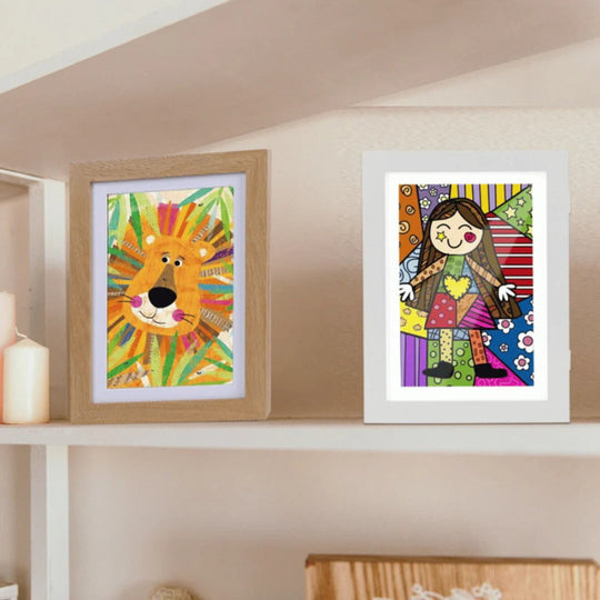 Large Capacity Rotating Art Display Frame for Children's Artwork, Holds 150 Pieces