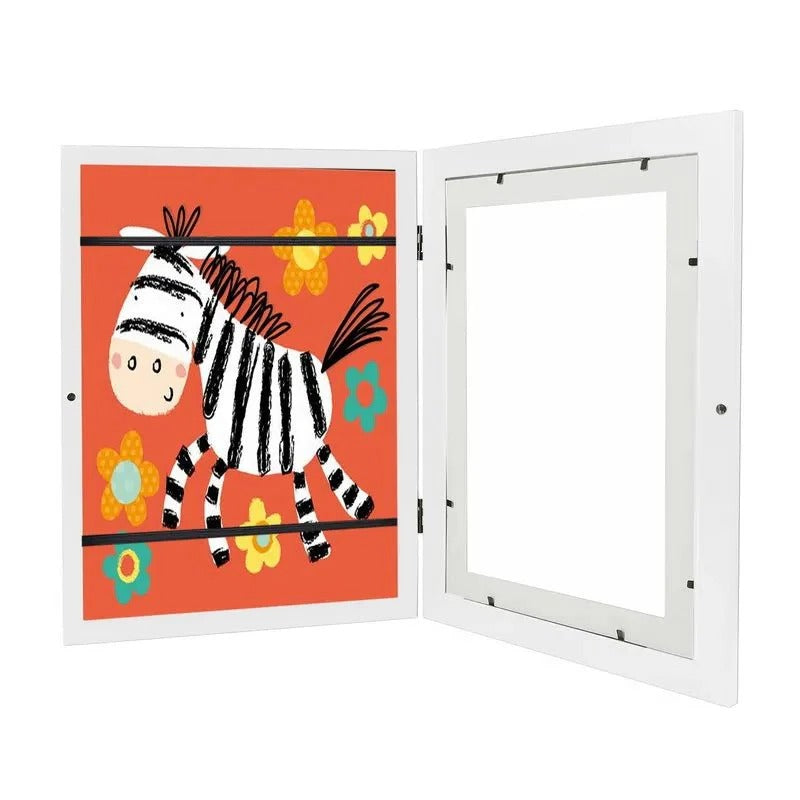 Large Capacity Rotating Art Display Frame for Children's Artwork, Holds 150 Pieces