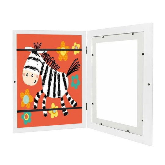 Large Capacity Rotating Art Display Frame for Children's Artwork, Holds 150 Pieces