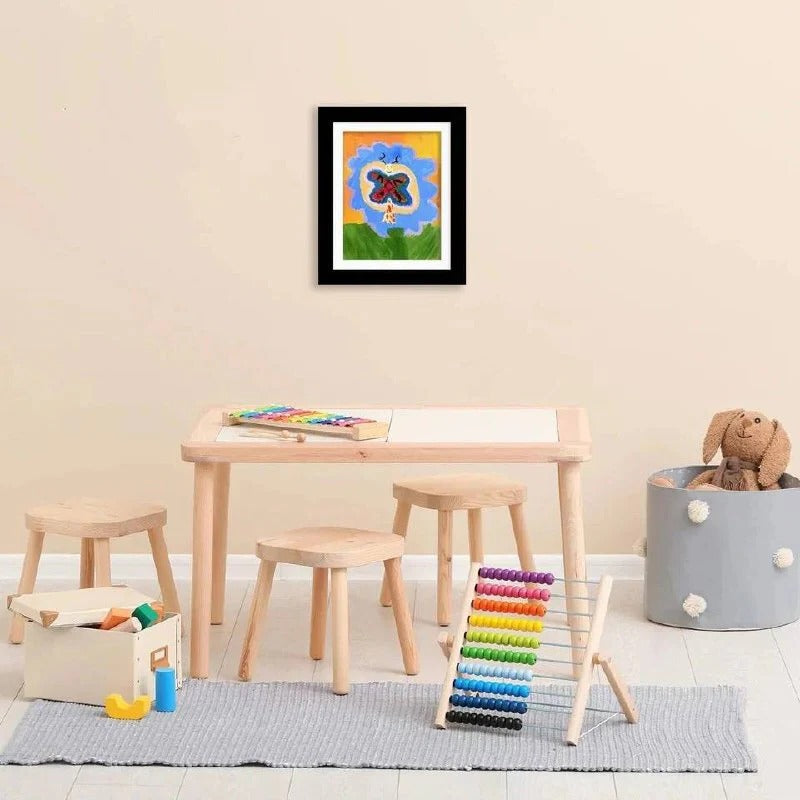 Large Capacity Rotating Art Display Frame for Children's Artwork, Holds 150 Pieces