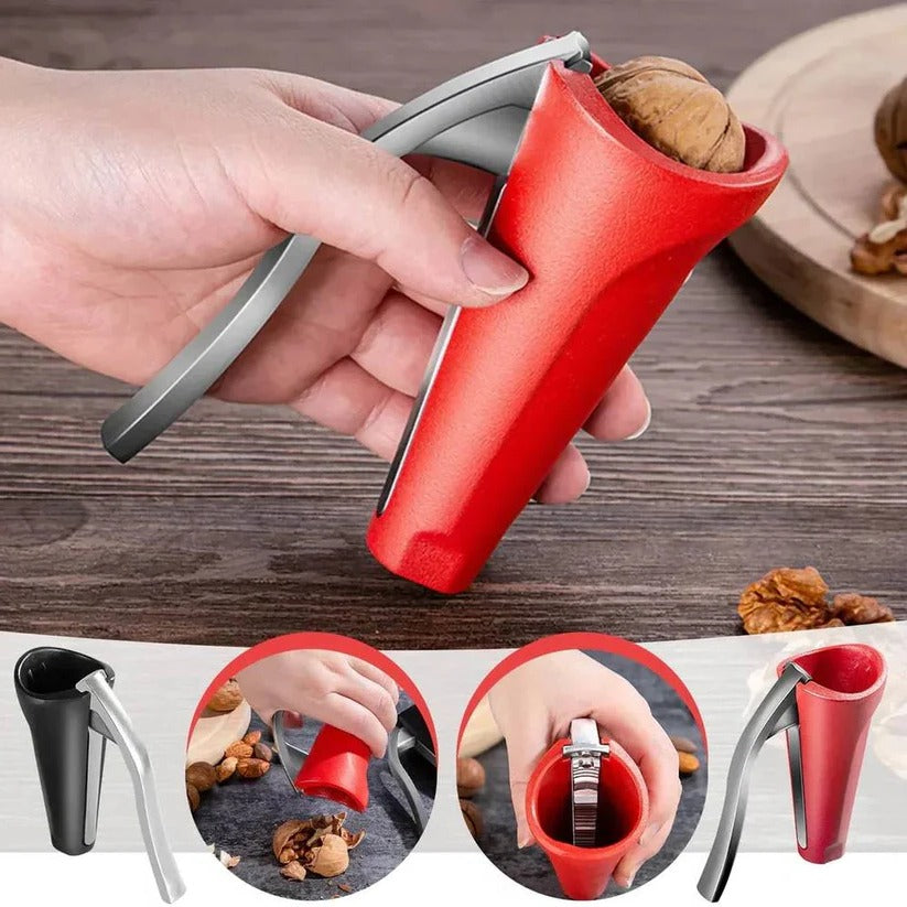 Stainless Steel Nut Cracker Tool with Ergonomic Grip Handle