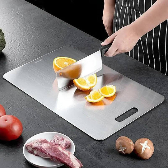 Titanium Coated Cutting Board with Non-Slip Base and Juice Groove