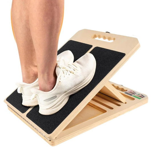 Adjustable Wooden Slant Board with 5 Angles for Stretch Sessions