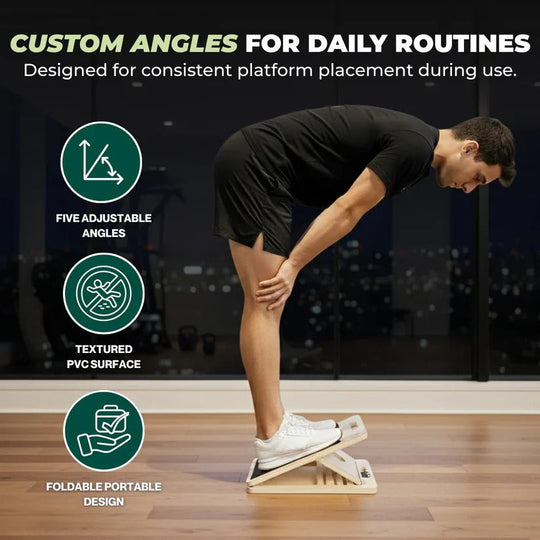 Adjustable Wooden Slant Board with 5 Angles for Stretch Sessions