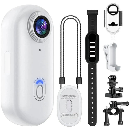 Compact 4K Wearable Action Camera with Waterproof Body and 128GB Internal Memory