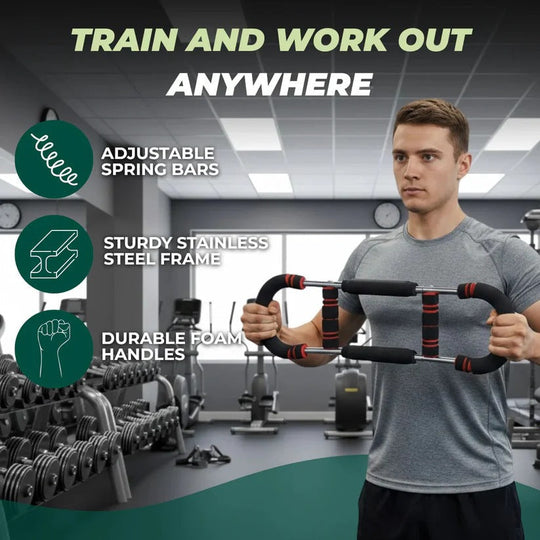 Chest Expander with Steel Spring Bars for Arm and Shoulder Training Tool