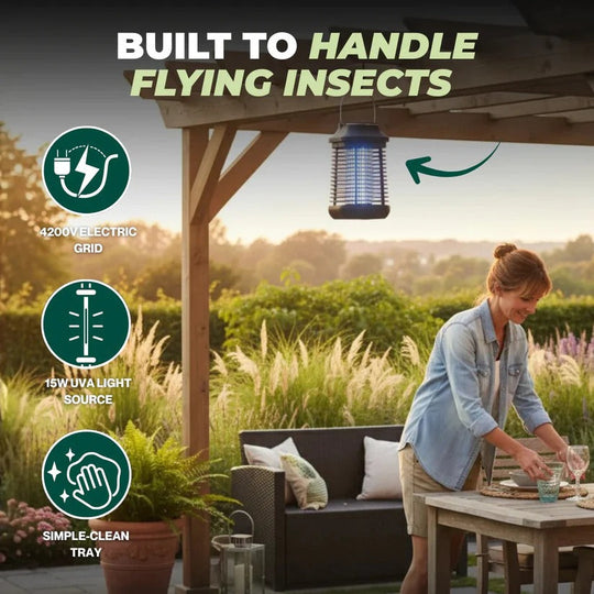 Electric Bug Zapper with 15W UVA Tube for Indoor and Outdoor Areas