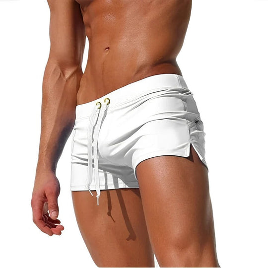 Men's Quick Dry Swim Shorts with Inner Mesh Brief and Adjustable Waist Tie