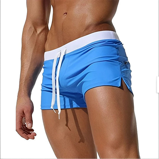 Men's Quick Dry Swim Shorts with Inner Mesh Brief and Adjustable Waist Tie