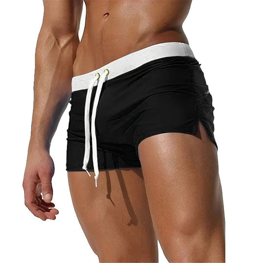 Men's Quick Dry Swim Shorts with Inner Mesh Brief and Adjustable Waist Tie