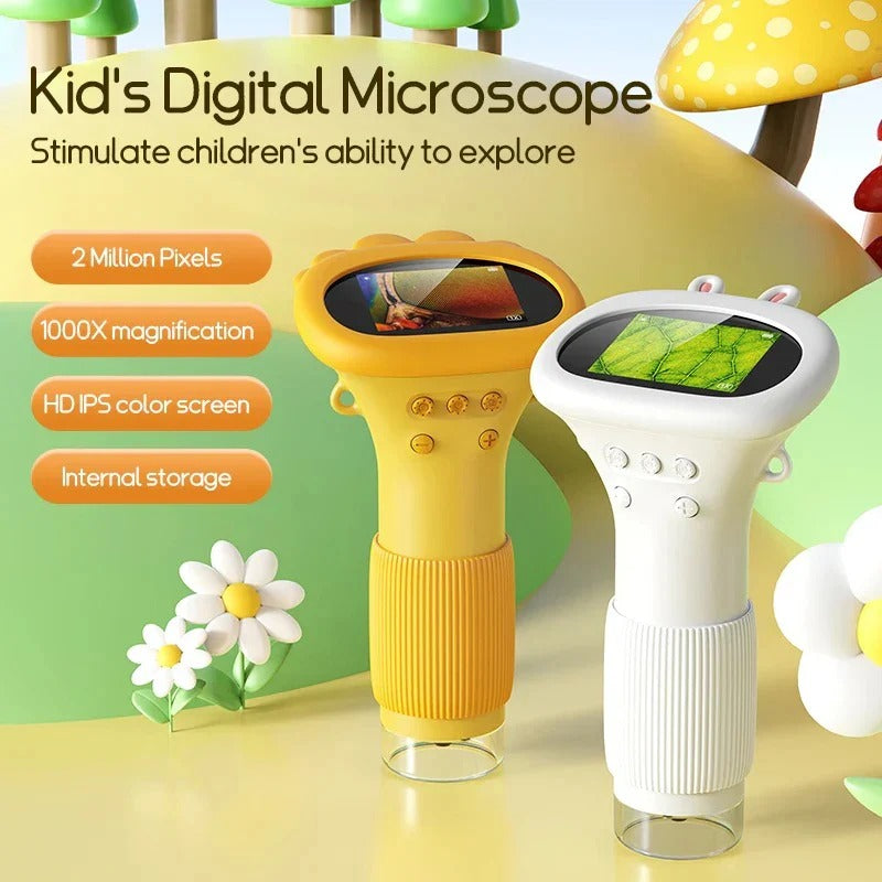 Portable 1000X Handheld Microscope for Kids - Nature and STEM Learning Use