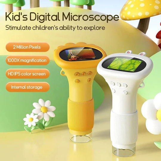 Portable 1000X Handheld Microscope for Kids - Nature and STEM Learning Use
