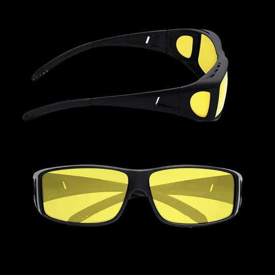 Wraparound Anti-Glare Night Driving Eyewear with Polarised Yellow Tinted Lens