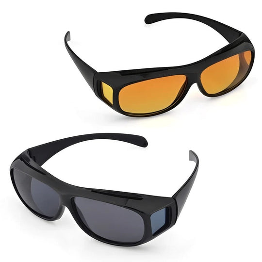 Wraparound Anti-Glare Night Driving Eyewear with Polarised Yellow Tinted Lens
