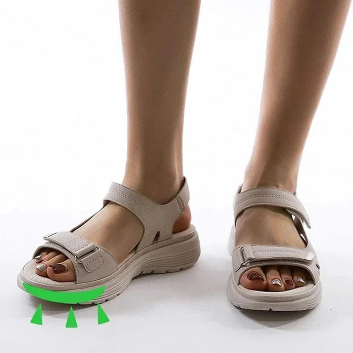 Women's Adjustable Strap Sport Sandals with Wedge Cushion Support