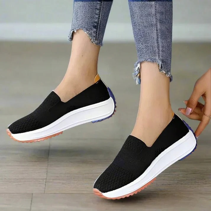 Slip On Mesh Sneakers for Women with Wide Toe Box and Cushioned Sole