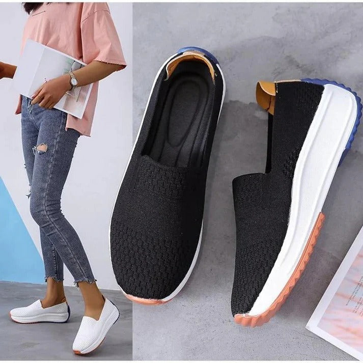 Slip On Mesh Sneakers for Women with Wide Toe Box and Cushioned Sole