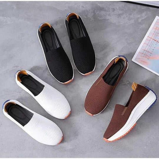 Slip On Mesh Sneakers for Women with Wide Toe Box and Cushioned Sole