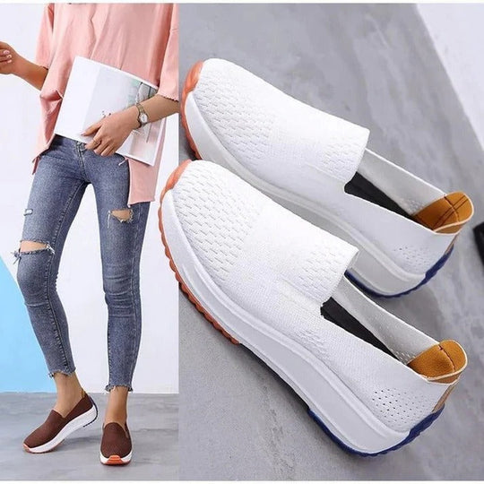 Slip On Mesh Sneakers for Women with Wide Toe Box and Cushioned Sole