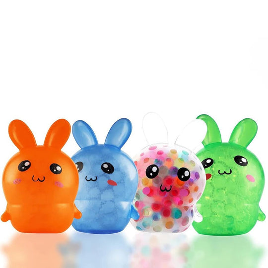Easter Bunny Squeeze Balls 4 Pack for Desk Use and Basket Fillers