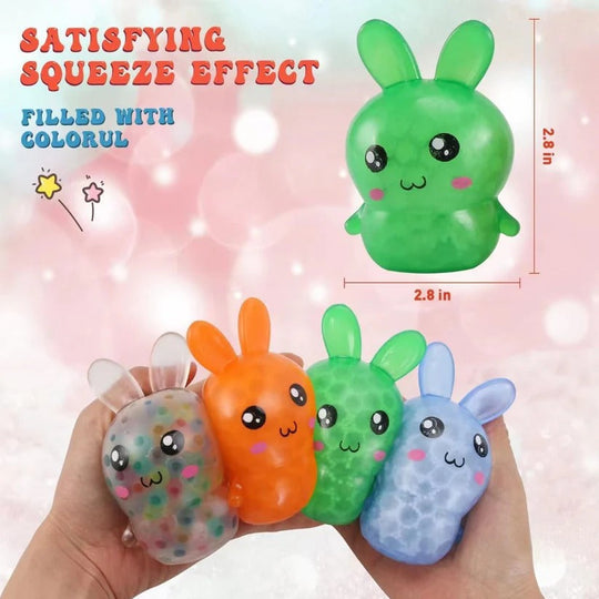 Easter Bunny Squeeze Balls 4 Pack for Desk Use and Basket Fillers