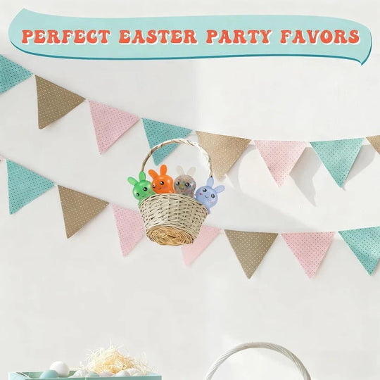 Easter Bunny Squeeze Balls 4 Pack for Desk Use and Basket Fillers