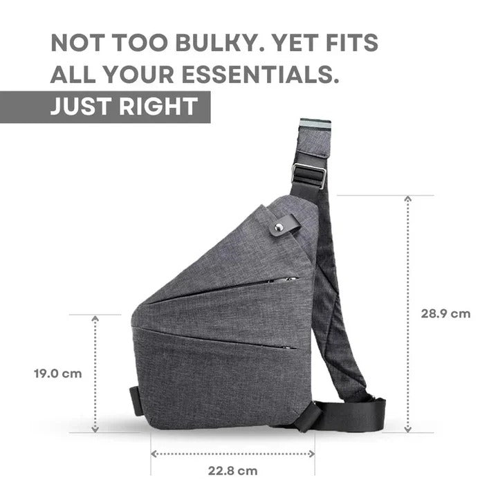 Unisex Crossbody Bag with Hidden Zipper and Secure Design